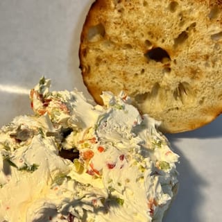 Bagel with Veggie Cream Cheese