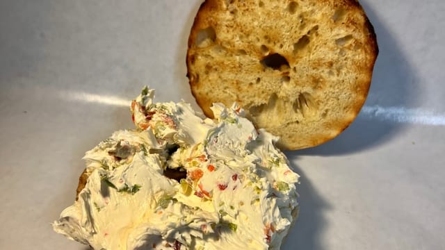 Bagel with Veggie Cream Cheese.